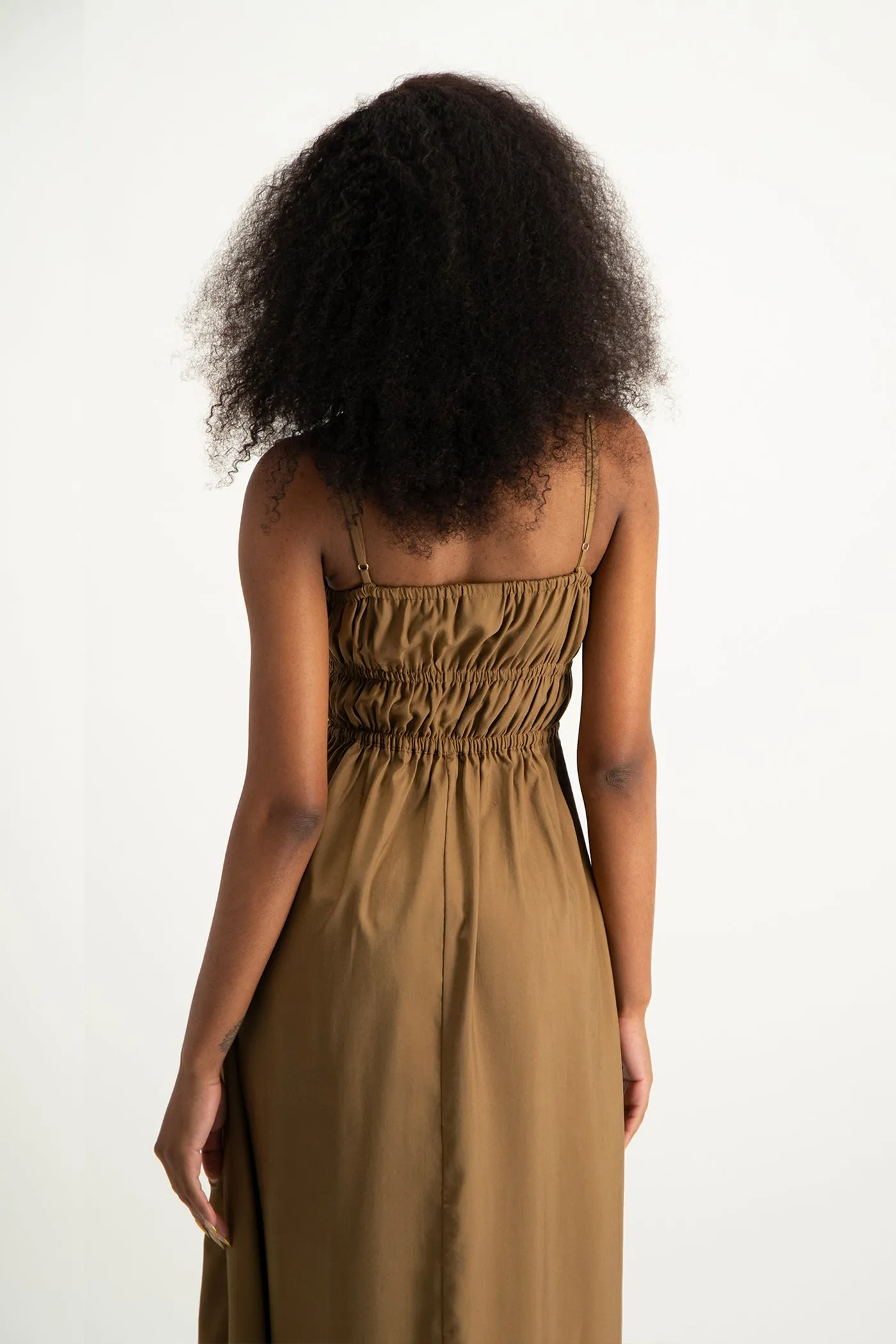 Kesha Strappy Elasticated Dress - Toffee