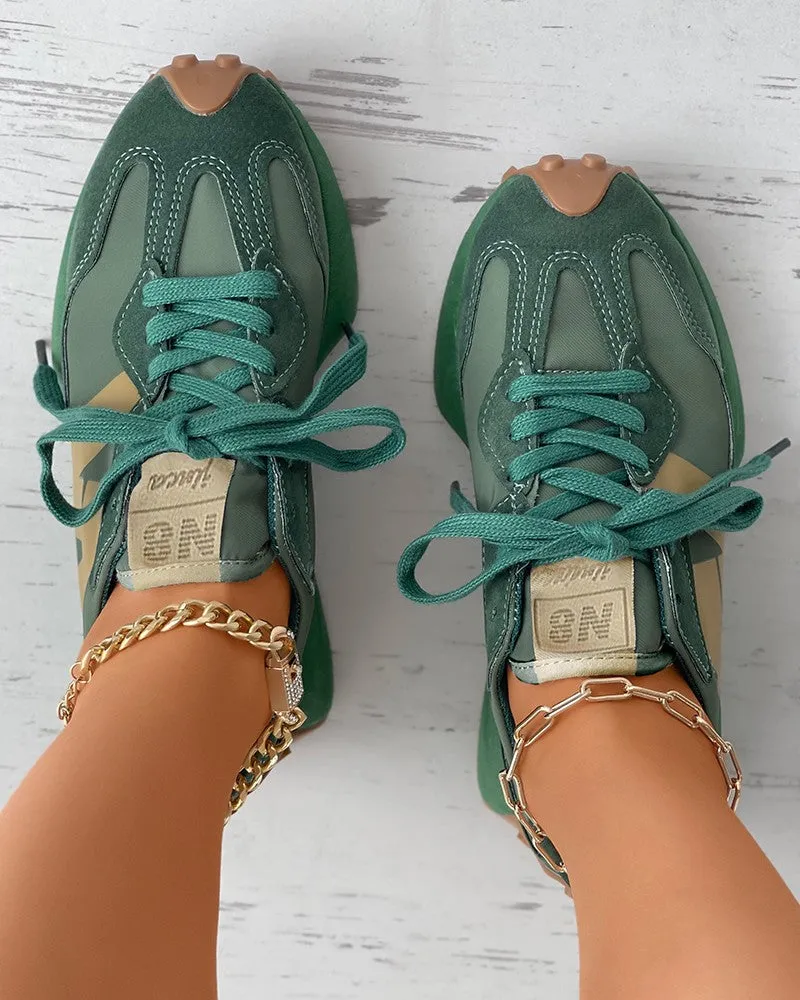 Lace up Suede Muffin Sneakers