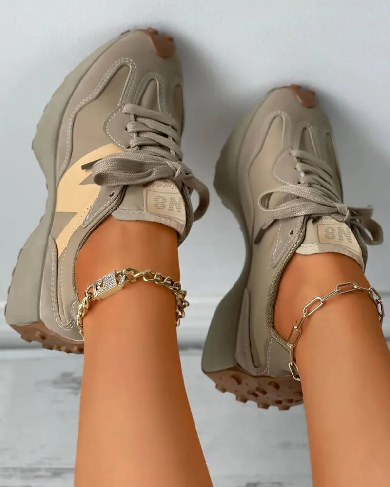 Lace up Suede Muffin Sneakers