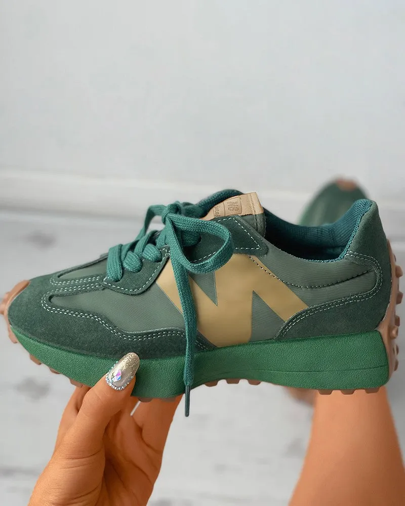 Lace up Suede Muffin Sneakers