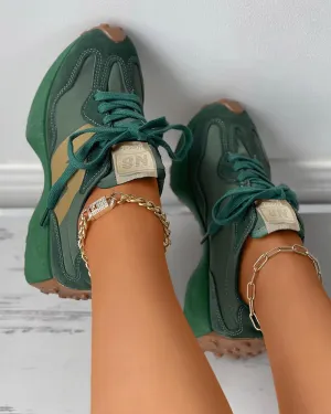 Lace up Suede Muffin Sneakers