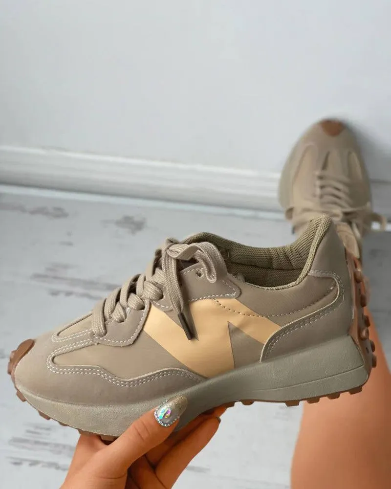Lace up Suede Muffin Sneakers