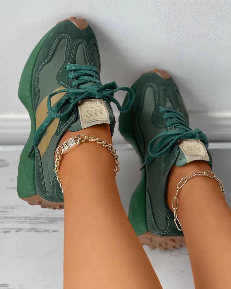 Lace up Suede Muffin Sneakers