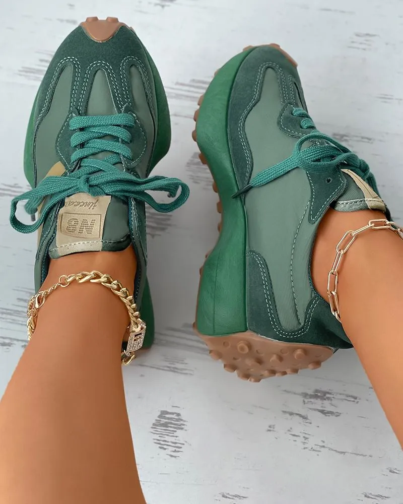 Lace up Suede Muffin Sneakers