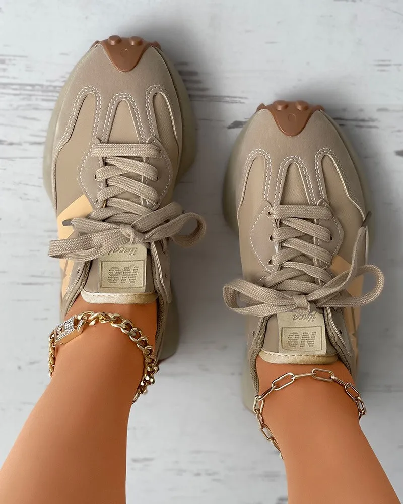 Lace up Suede Muffin Sneakers