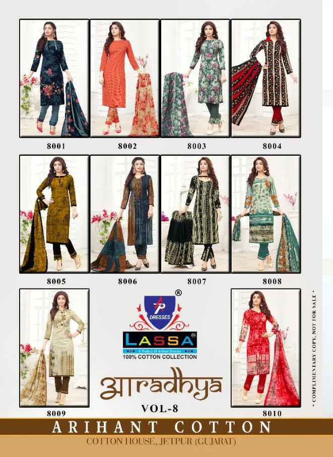 Lassa Presents Aaradhya Vol 8 Cotton Casual Wear Salwar Suits