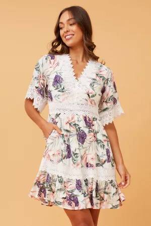 LAYLA FLORAL LACE  DRESS