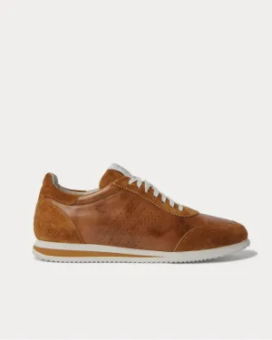 Leather and Suede  Brown low top sneakers