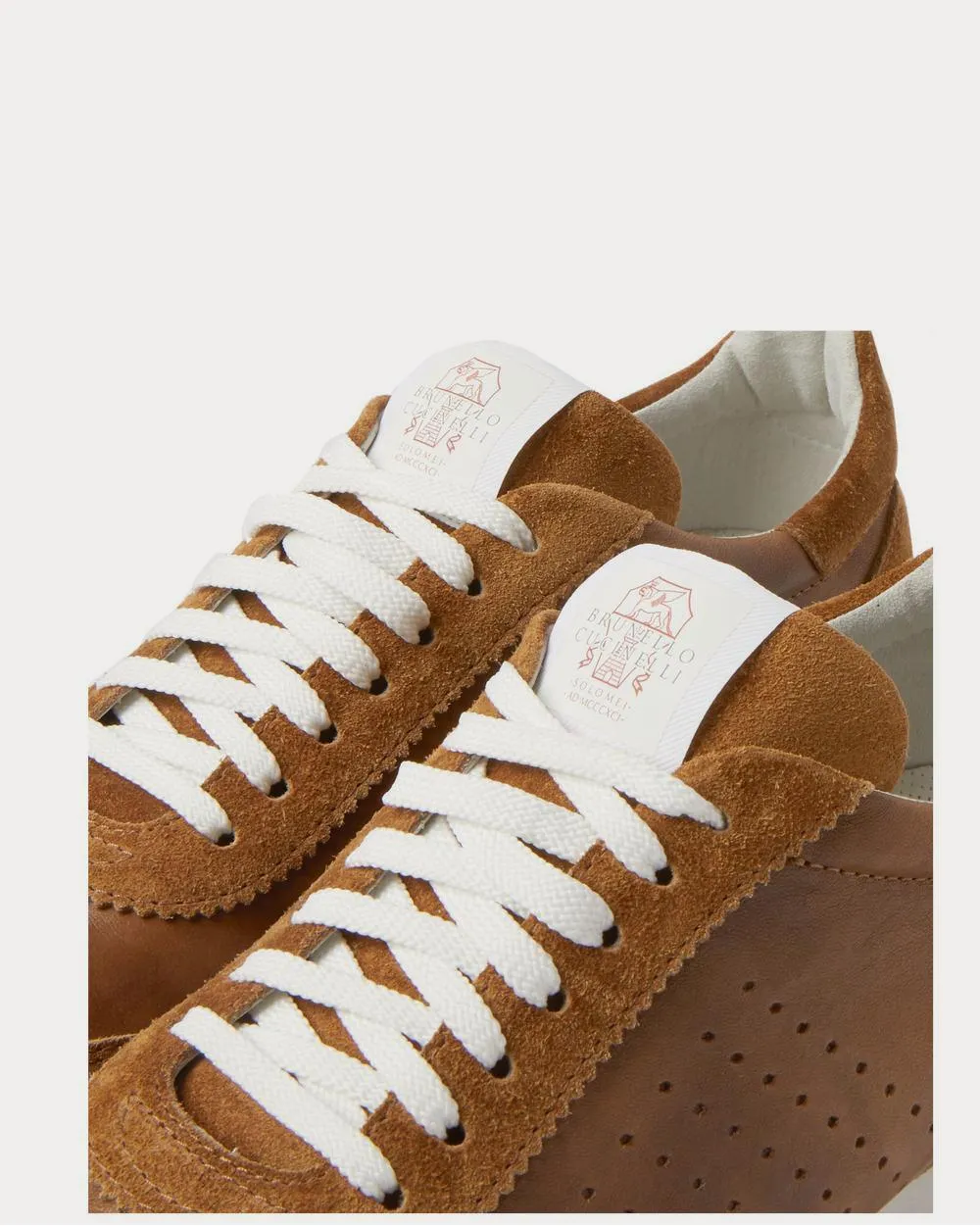 Leather and Suede  Brown low top sneakers