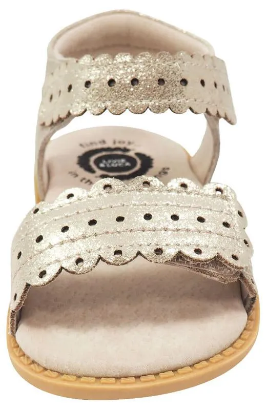 Livie & Luca Girl's Posey Gold Shimmer Leather Sandals