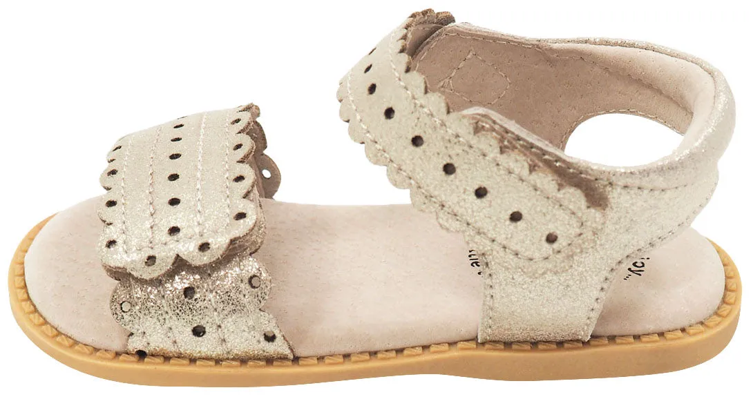 Livie & Luca Girl's Posey Gold Shimmer Leather Sandals
