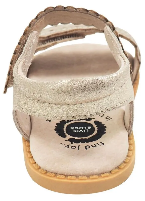 Livie & Luca Girl's Posey Gold Shimmer Leather Sandals