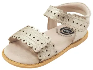 Livie & Luca Girl's Posey Gold Shimmer Leather Sandals