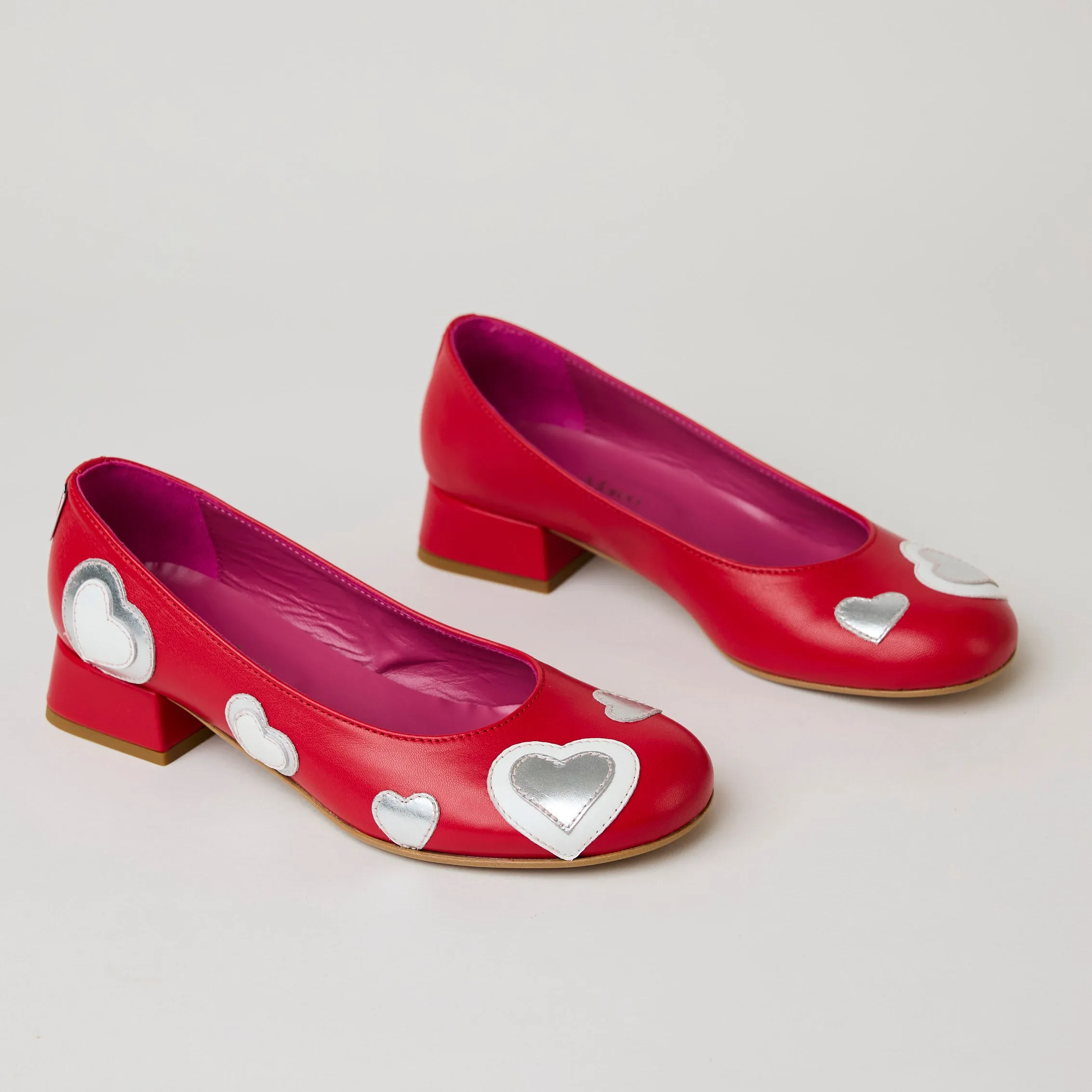 Marco Moreo Red Leather Ballerina Style Shoes
