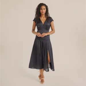 Marie-Rose Satin Pleated Dress