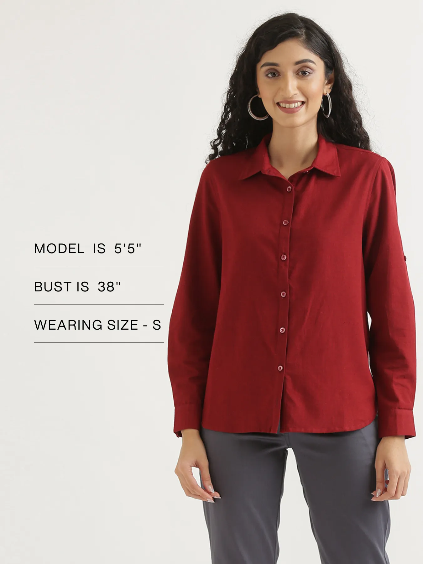 Maroon Airy-Linen Shirt