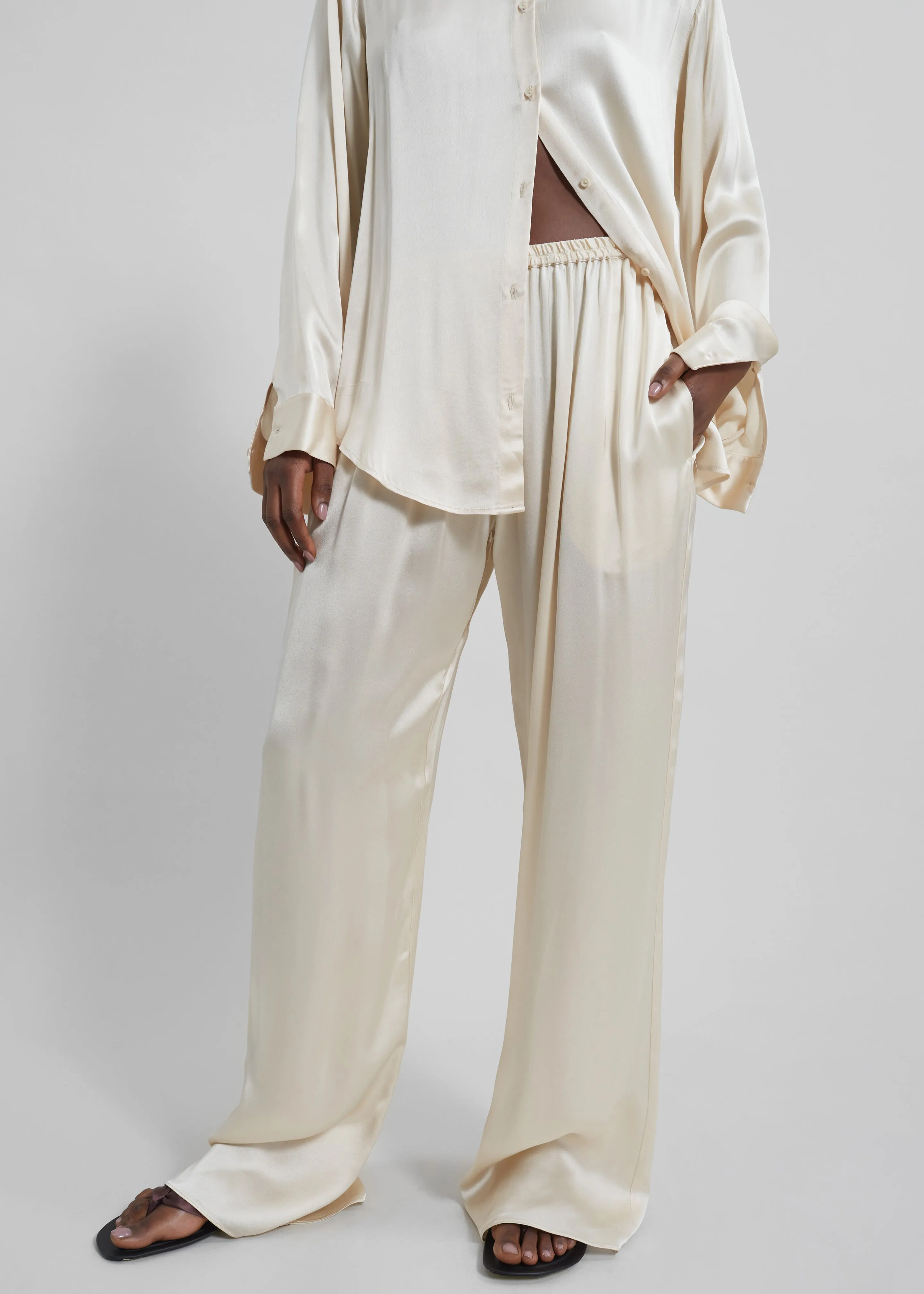 Matteau Relaxed Satin Pant - Ivory
