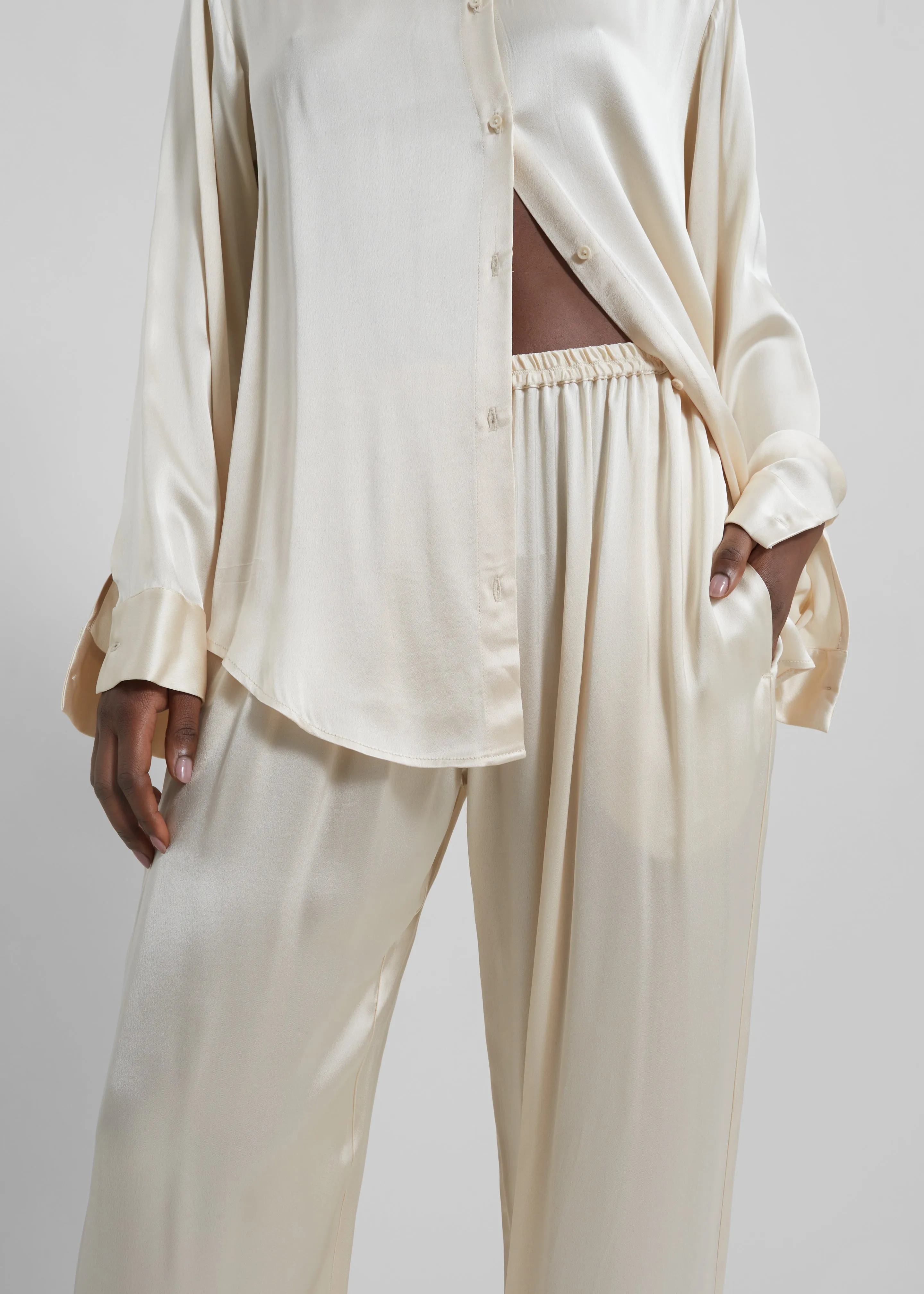 Matteau Relaxed Satin Pant - Ivory