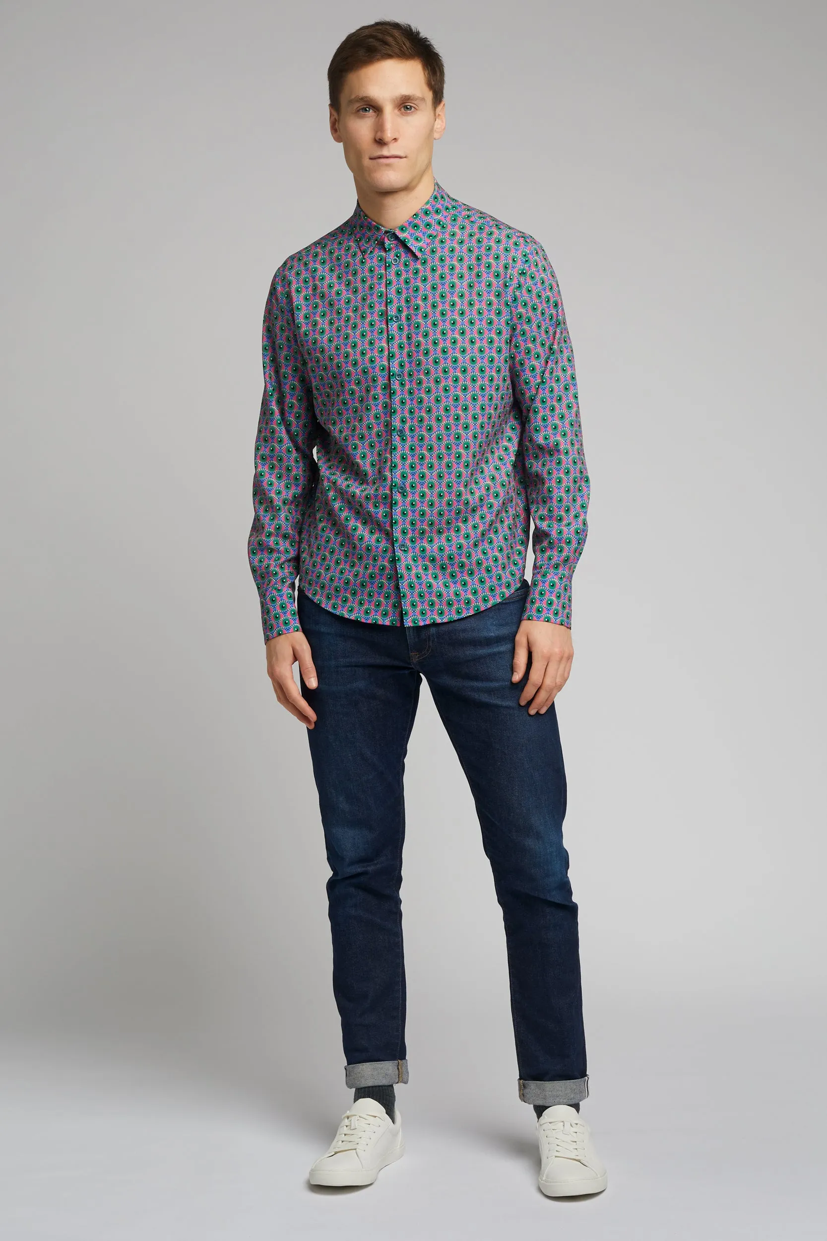 Men's Classic Long Sleeve Shirt in Eye Of Newt Print