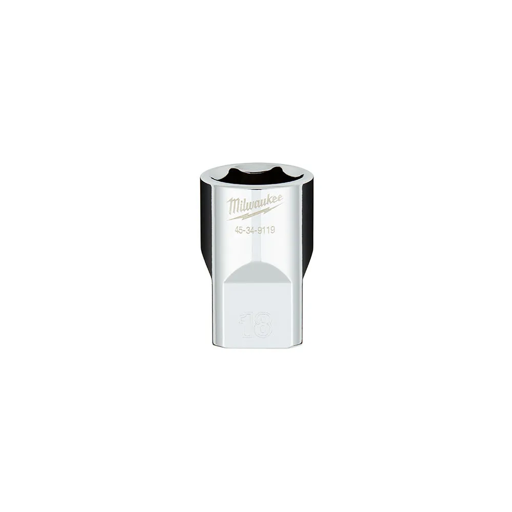 Milwaukee 45-34-9119 - 1/2 in. Drive 18MM Metric 6-Point Socket with FOUR FLAT™ Sides