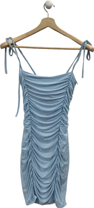 Missy Empire Light Blue Ruched Dress UK S