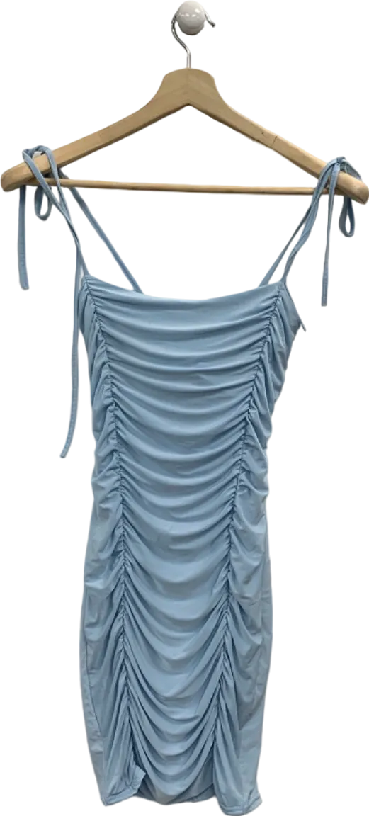 Missy Empire Light Blue Ruched Dress UK S