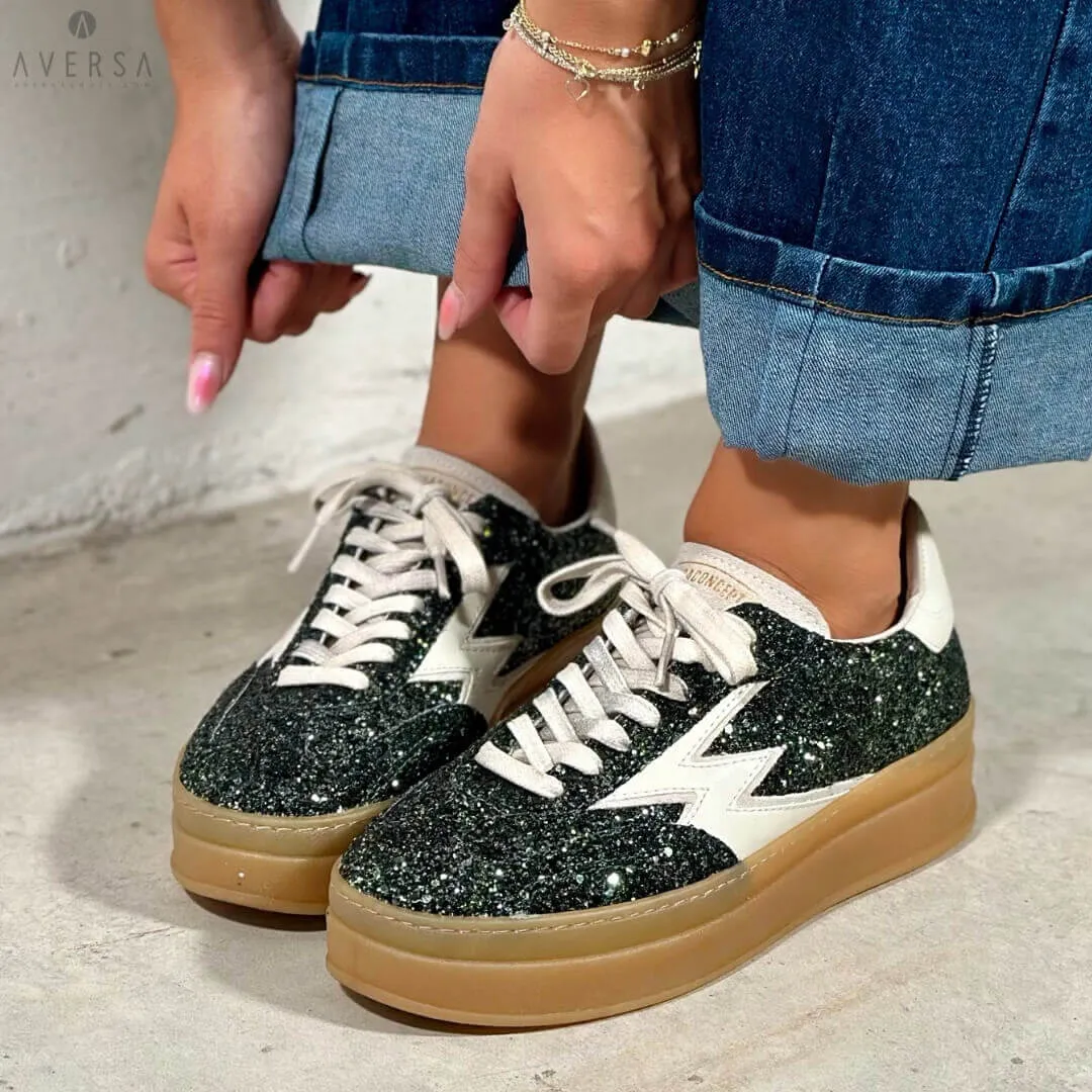 Moaconcept Sneaker emerald green glitter