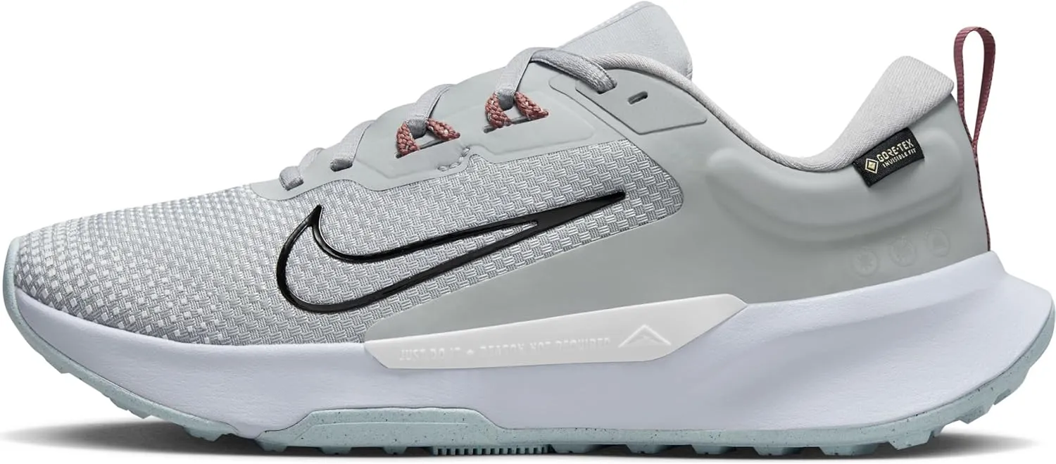 Nike Juniper Trail 2 Gore-TEX Women's Waterproof Trail Running Shoes (FB2065-005, Light Smoke Grey/Football Grey) Size 9