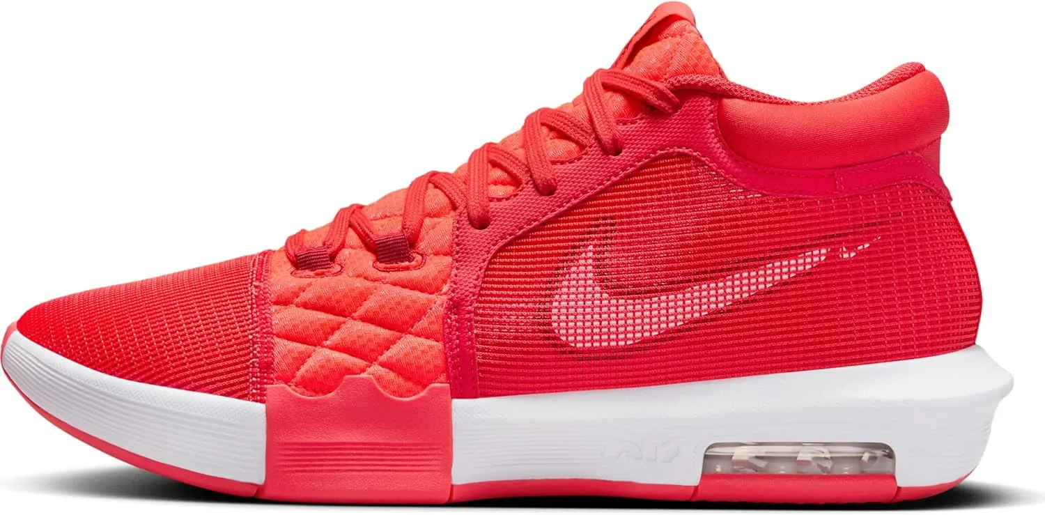 NIKE LeBron Witness 8 Basketball Shoes (FB2239-600, Light Crimson/Bright Crimson/Gym Red/White) Size 10.5