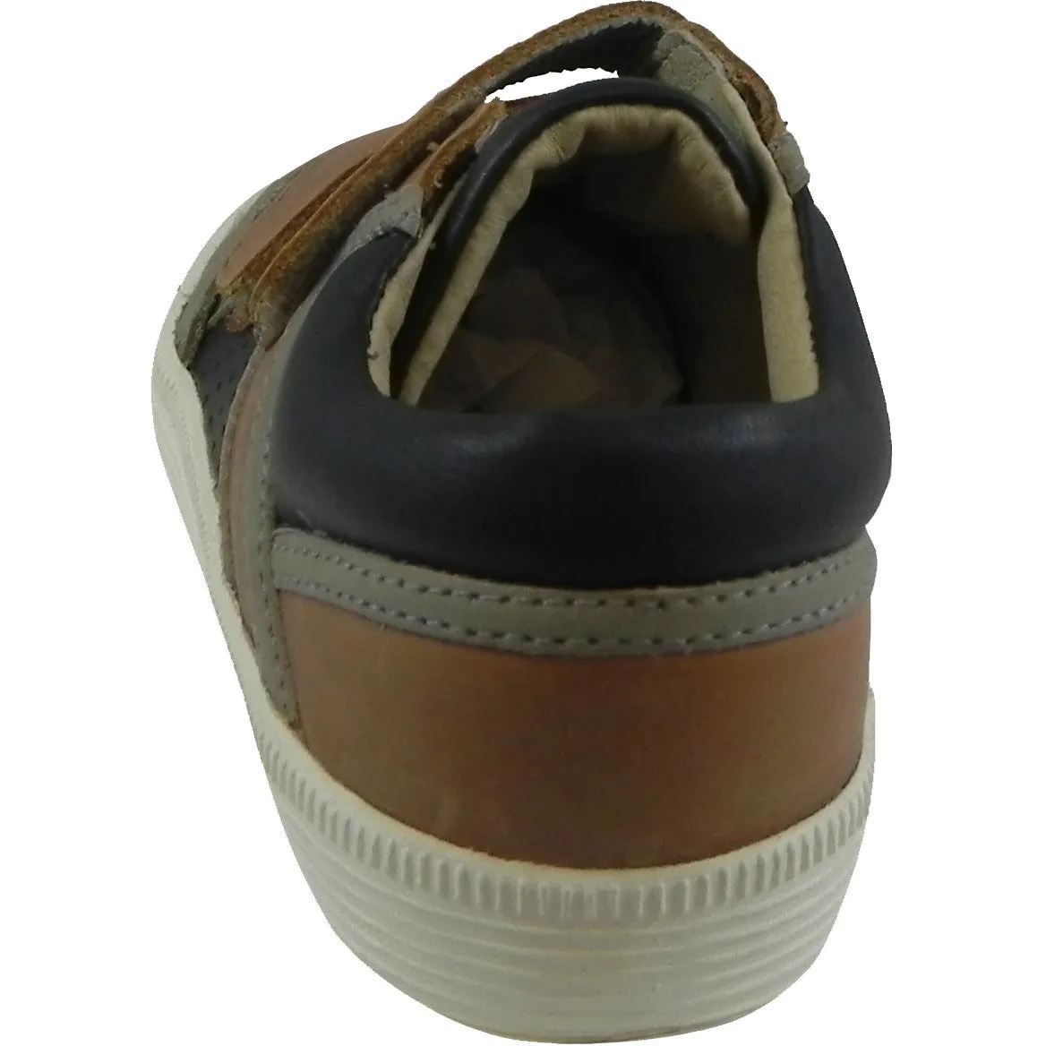 Old Soles Boy's 1029 Low Cred Leather Navy/Brown/Grey Sneakers