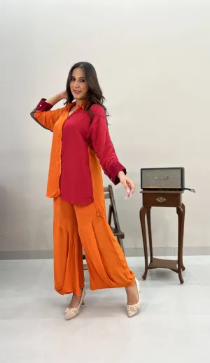 Orange Multi-Coloured Co-ord Set