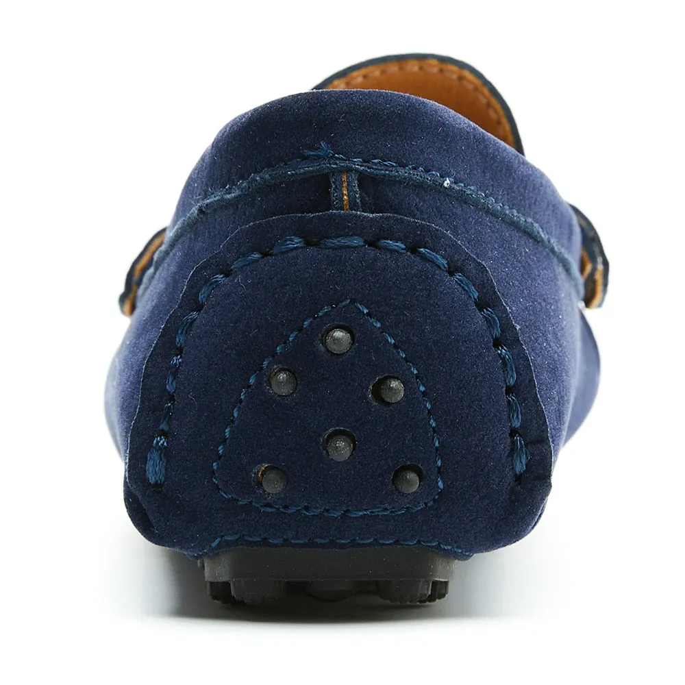 Petersburg - Boys Penny Loafers Shoes, Genuine Leather Suede