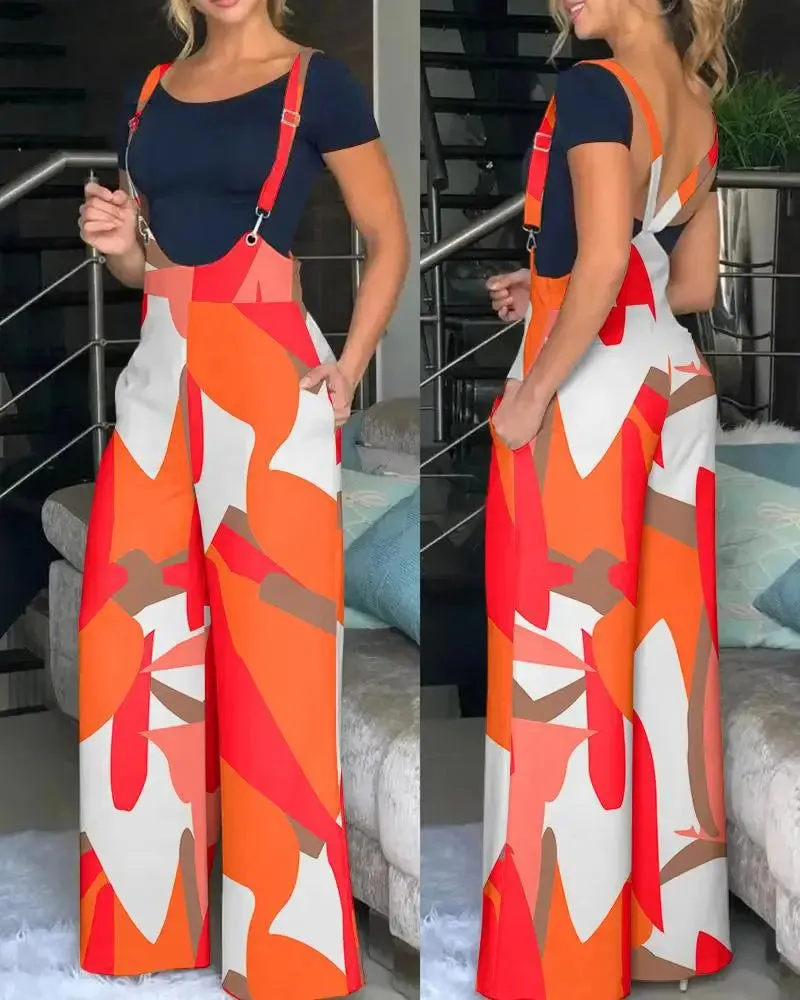 Printed Lantern Pants Jumpsuit