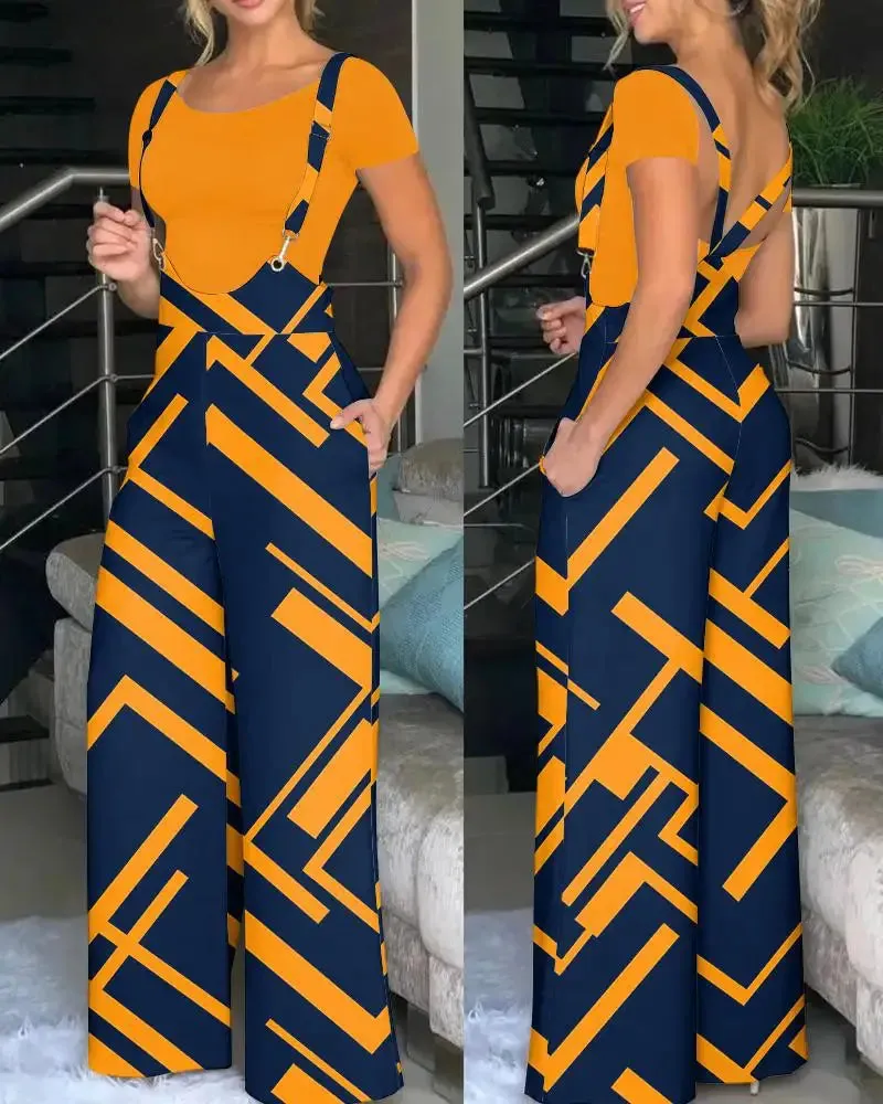 Printed Lantern Pants Jumpsuit
