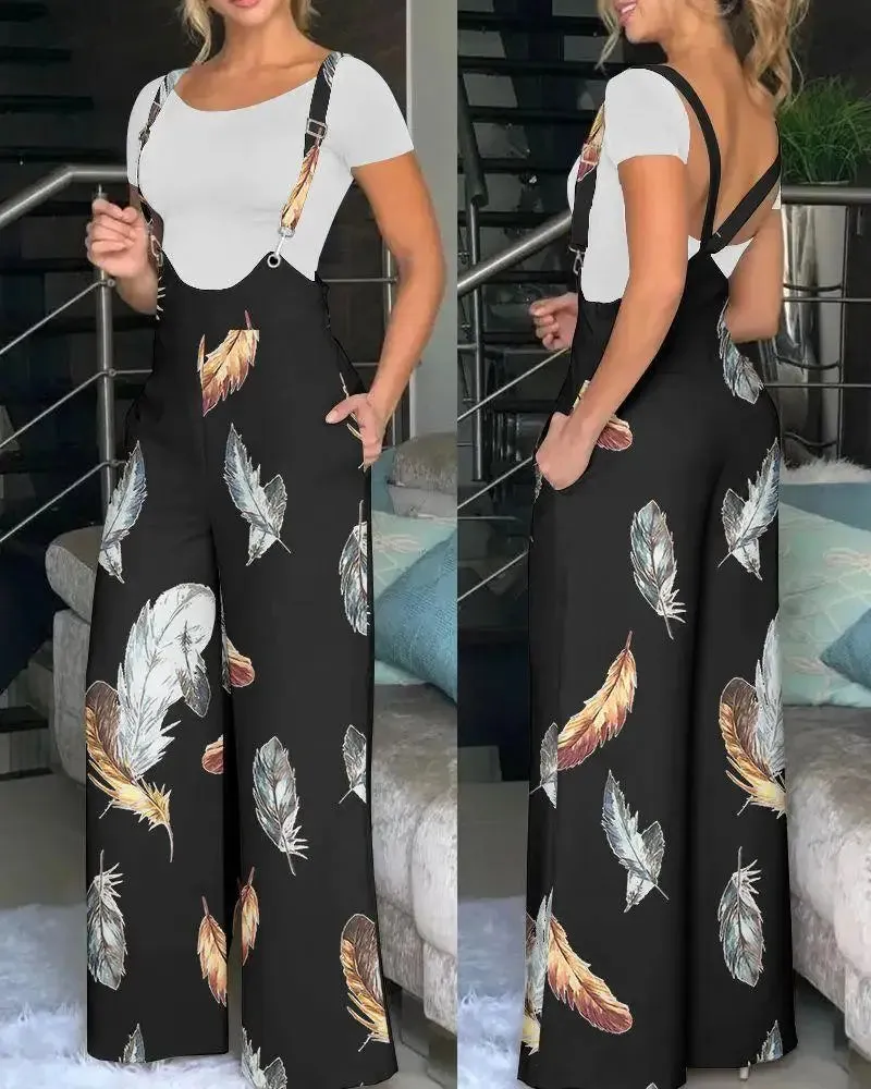 Printed Lantern Pants Jumpsuit