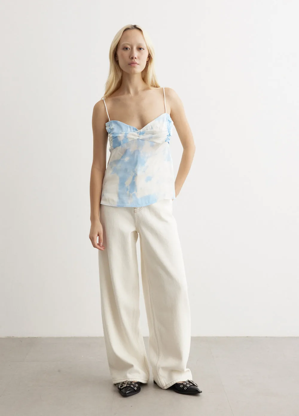 Printed Satin Slip Top