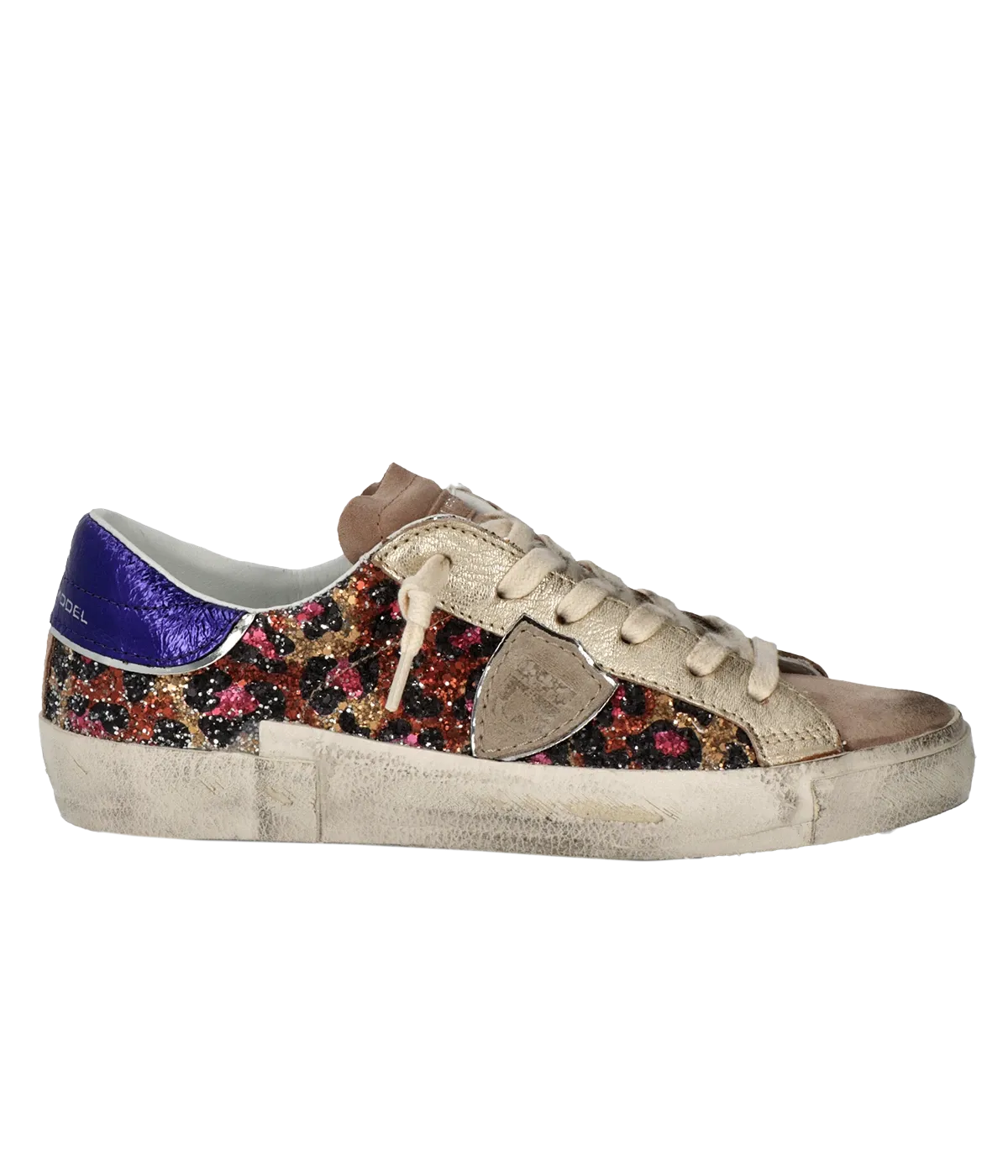 PRSX Low Woman in Animalier Glitter Violet Fucshia