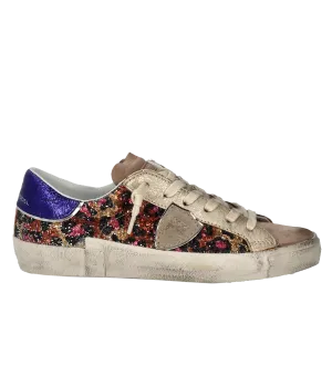 PRSX Low Woman in Animalier Glitter Violet Fucshia