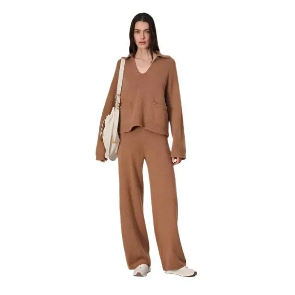 Rag & Bone Danica Polo Sweater In Camel