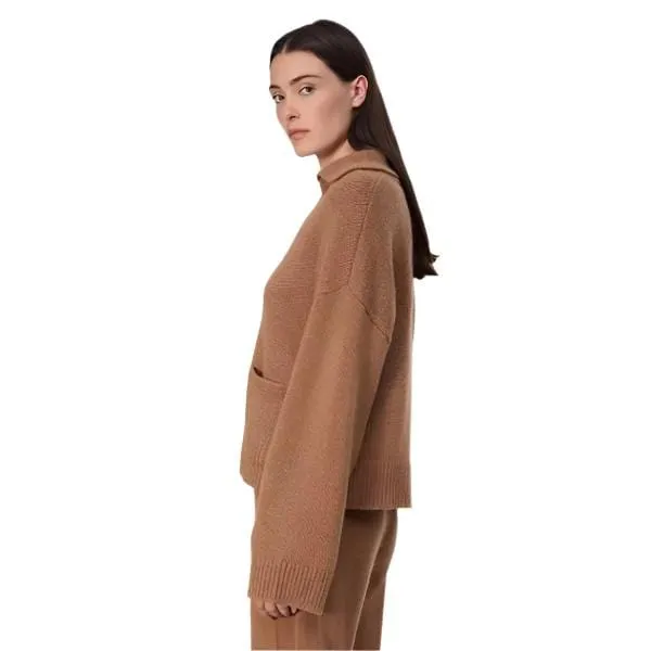 Rag & Bone Danica Polo Sweater In Camel