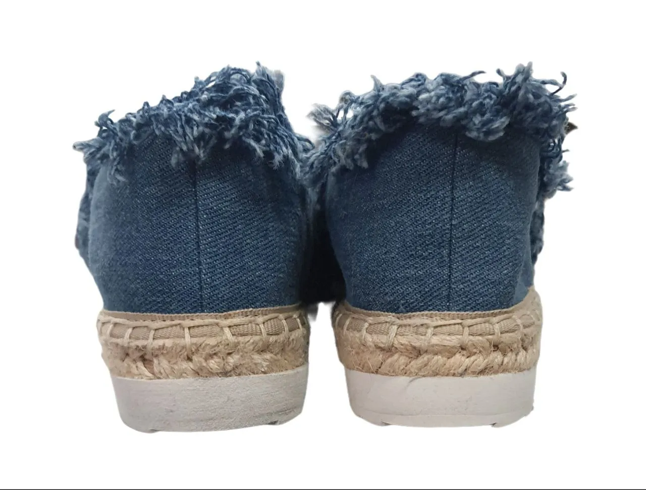 REBECCA MINKOFF Women's Blue Light Denim Baylee Too Espadrilles #M4111006 6 NWB