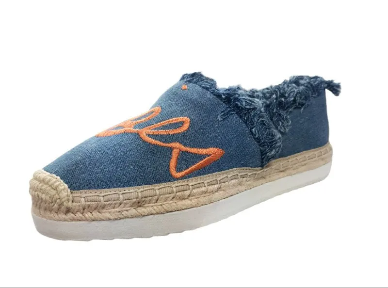 REBECCA MINKOFF Women's Blue Light Denim Baylee Too Espadrilles #M4111006 6 NWB