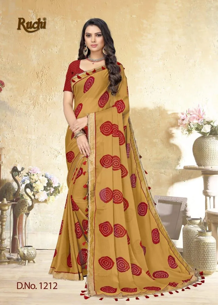 RUCHI HEER 1201-1212 SERIES CHIFFON PRINTED CASUAL WEAR SAREE