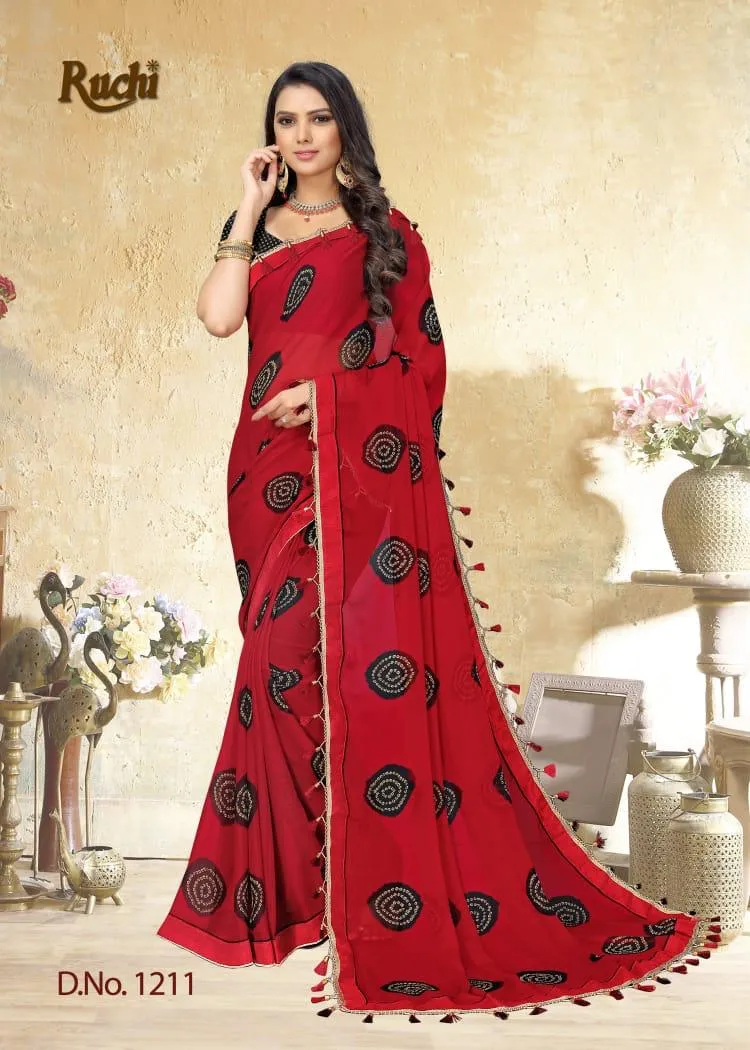 RUCHI HEER 1201-1212 SERIES CHIFFON PRINTED CASUAL WEAR SAREE