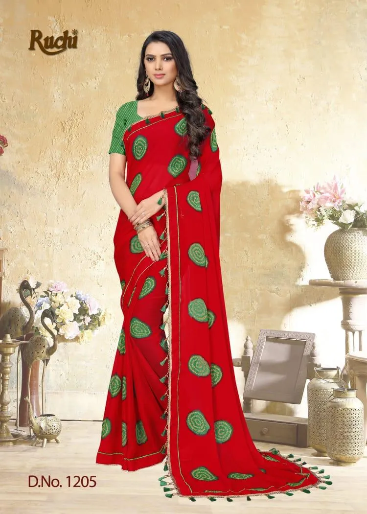 RUCHI HEER 1201-1212 SERIES CHIFFON PRINTED CASUAL WEAR SAREE