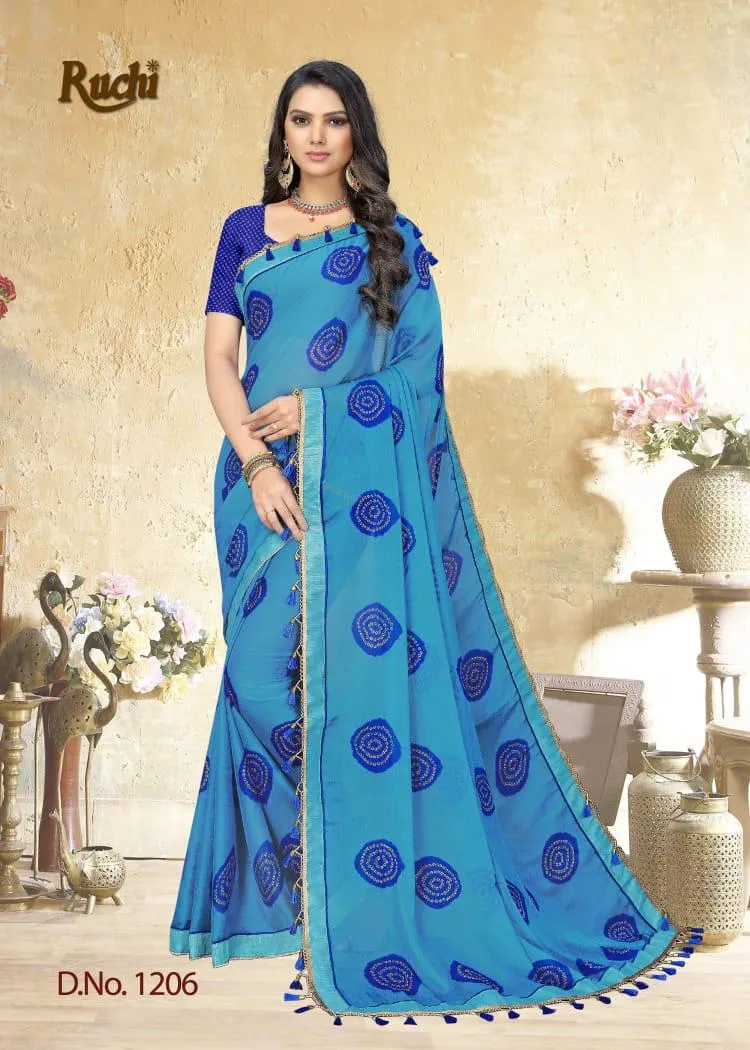 RUCHI HEER 1201-1212 SERIES CHIFFON PRINTED CASUAL WEAR SAREE