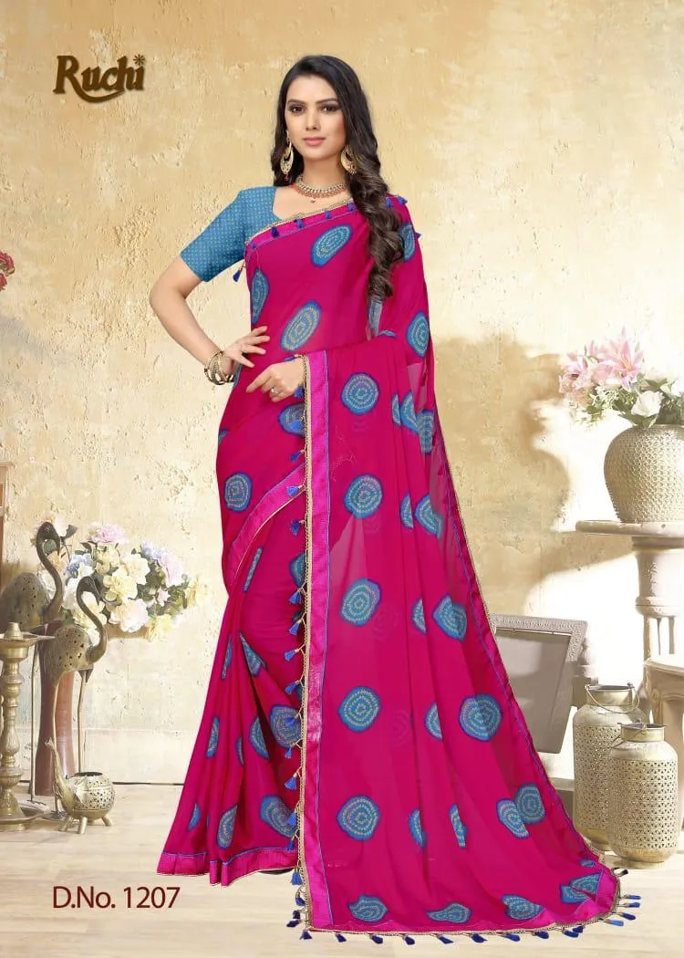 RUCHI HEER 1201-1212 SERIES CHIFFON PRINTED CASUAL WEAR SAREE