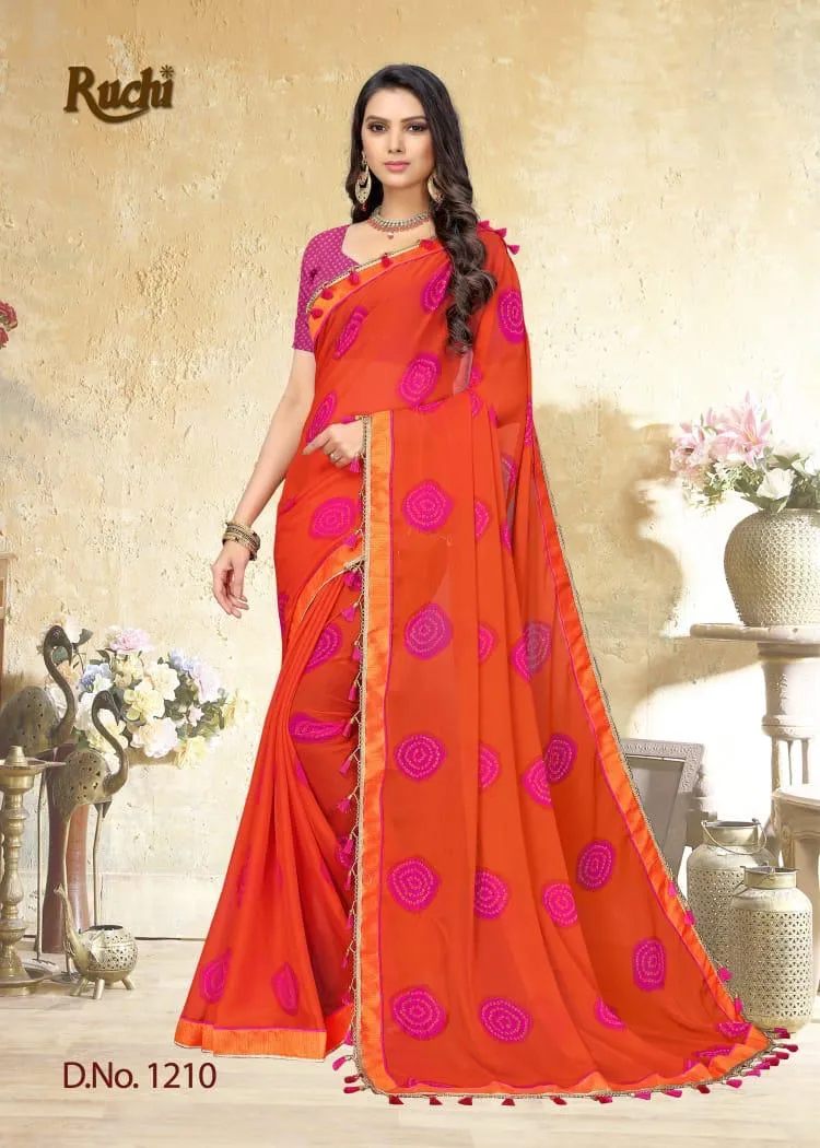 RUCHI HEER 1201-1212 SERIES CHIFFON PRINTED CASUAL WEAR SAREE