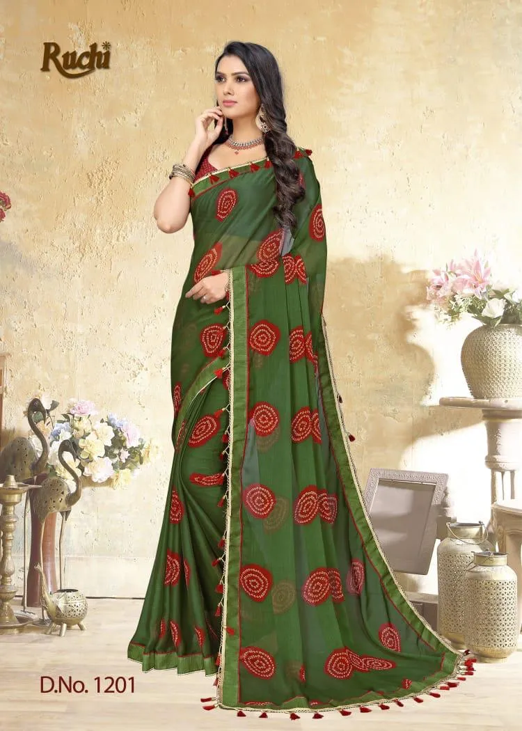 RUCHI HEER 1201-1212 SERIES CHIFFON PRINTED CASUAL WEAR SAREE