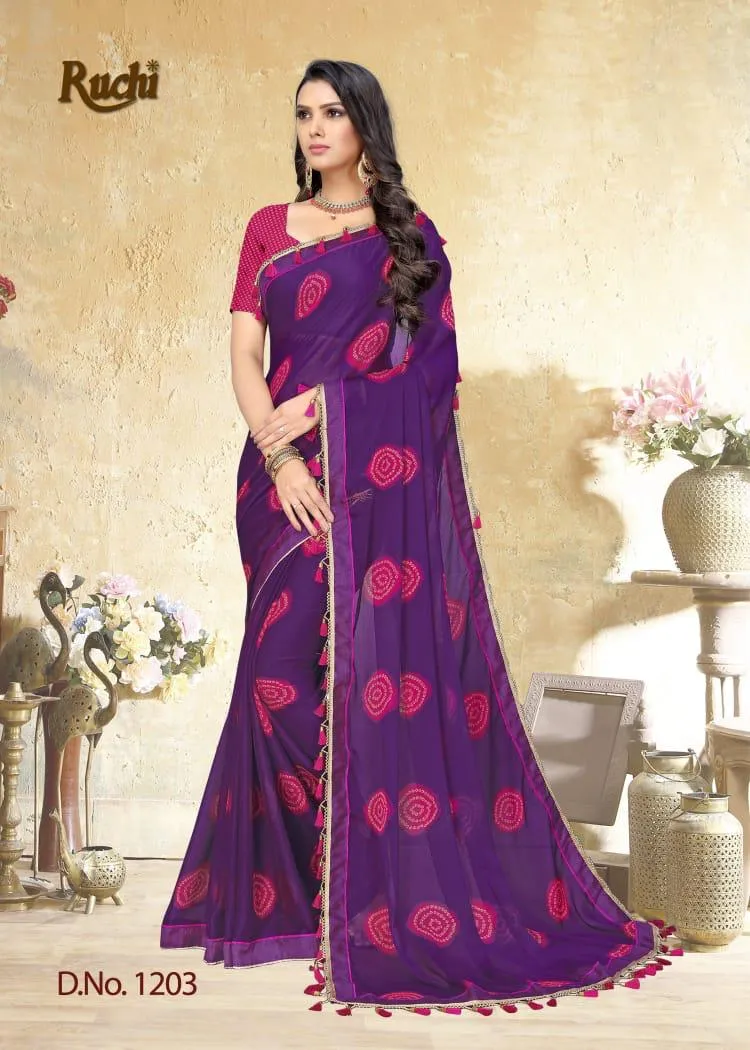 RUCHI HEER 1201-1212 SERIES CHIFFON PRINTED CASUAL WEAR SAREE